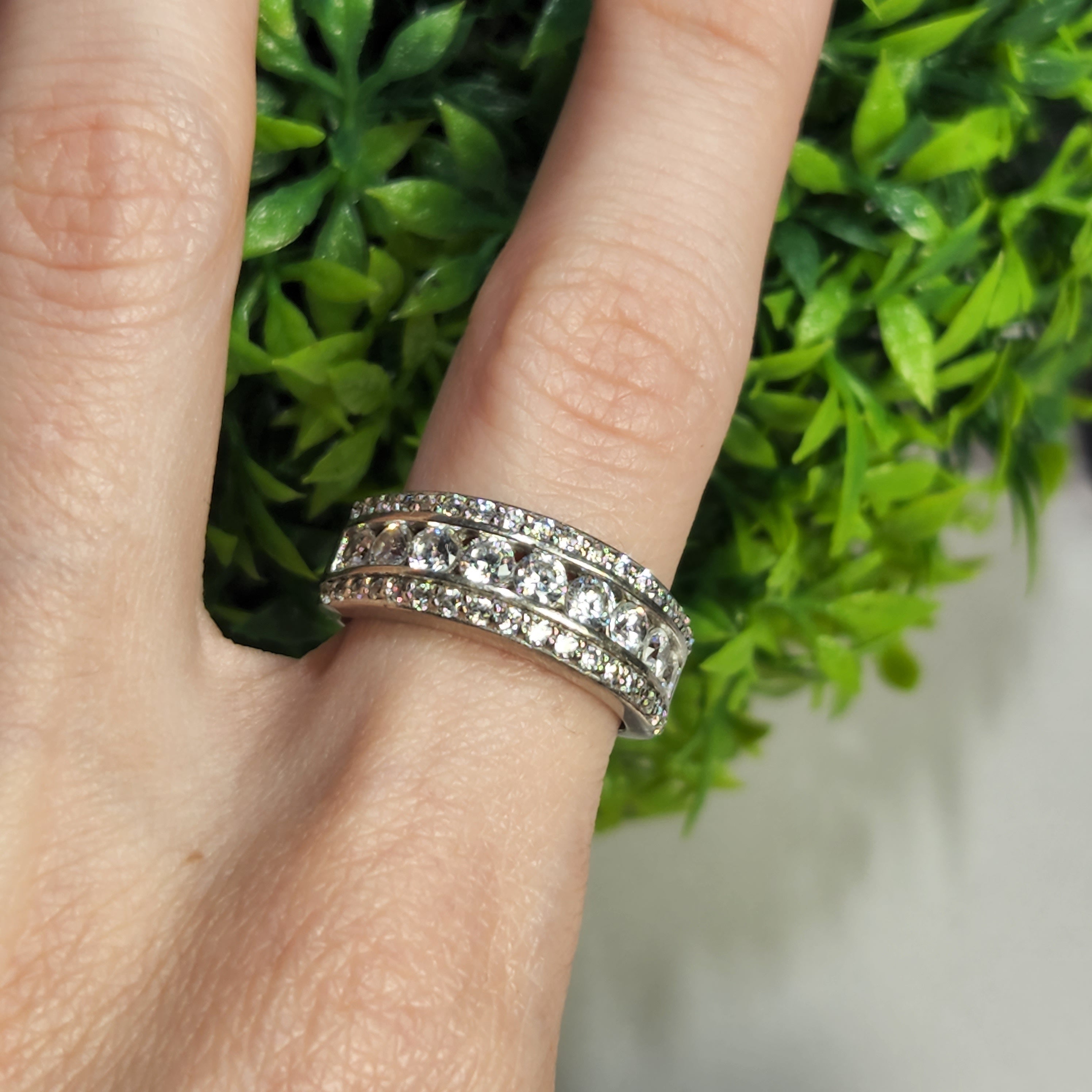 Three row eternity on sale ring